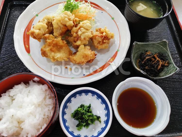 大分名物　とり天定食 とり天定食,天ぷら,からあげの写真素材