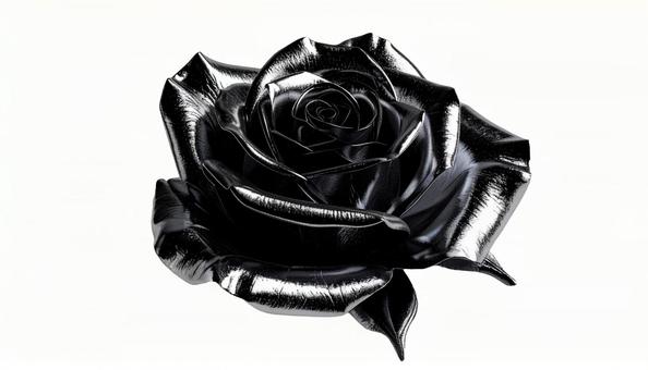 メタリックブラックの薔薇(背景透過) メタリックブラックの薔薇(背景透過)の写真