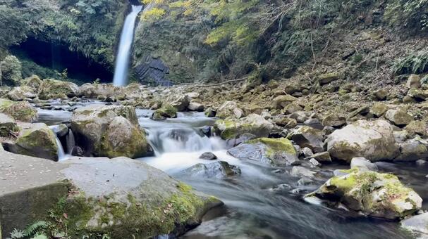 流れる川 浄蓮の滝,滝,川の写真素材