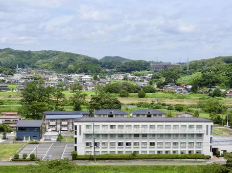白河小峰城から望む阿武隈川 白河小峰城から望む阿武隈川 白河市,阿武隈川,都市の写真素材