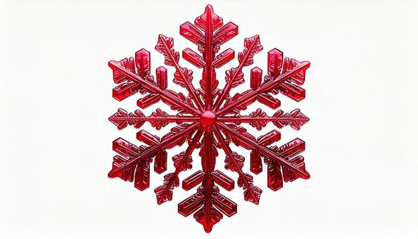 六角形の雪の結晶 赤色 デザイン素材 六角形の雪の結晶 赤色 デザイン素材の写真