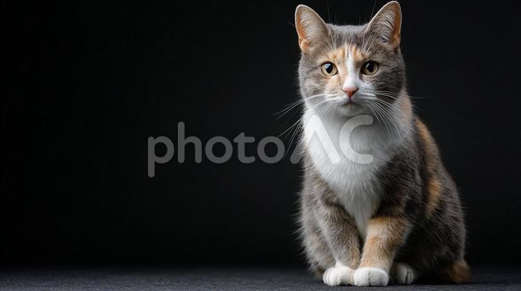 座る猫とコピースペース 猫,コピースペース,動物の写真素材