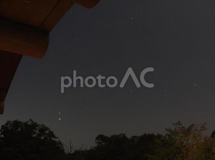 金星と木星③・天体 金星,木星,並ぶの写真素材