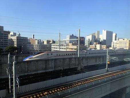 北陸新幹線（富山駅付近） 北陸新幹線,新幹線,富山駅の写真素材