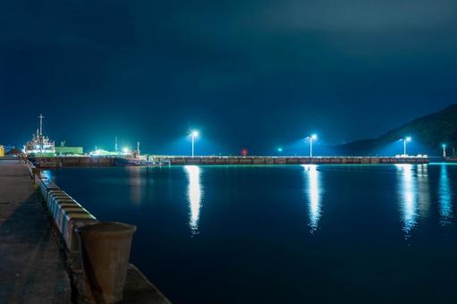 夜の油津港 夜の油津港 油津港,港,海の写真素材