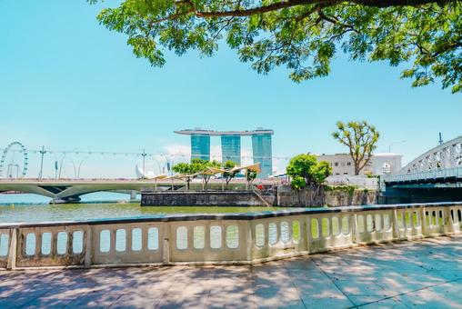 【シンガポール】マリーナベイサンズ シンガポール,ビル,金融街の写真素材