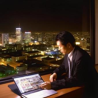 man using a computer in the office, male, a colleague, employee, JPG