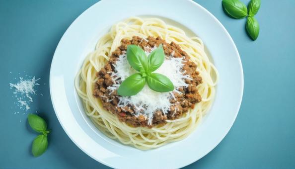 ミートソースパスタの写真