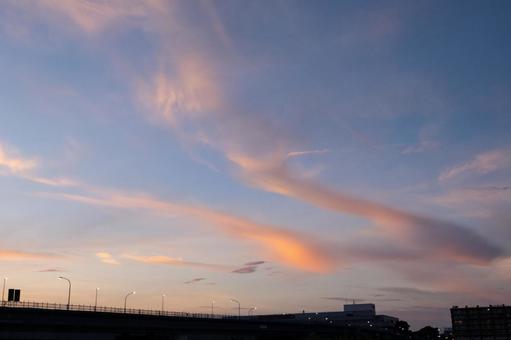 夕空と雲 夕空と雲の写真