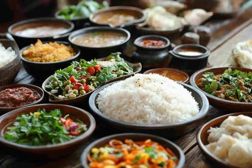 スパイスを使ったインドカレーのイメージの写真