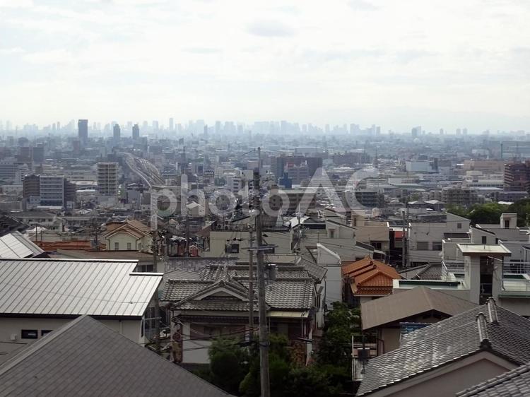 生駒山から大阪市街を望む 大阪,浪速,東大阪の写真素材