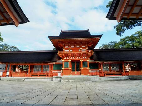 宇佐神宮 宇佐神宮,本殿,上宮の写真素材