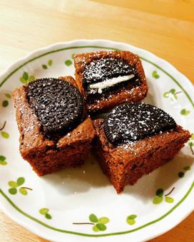 クッキーブラウニー クッキーブラウニー,ブラウニー,ココアクッキーの写真素材