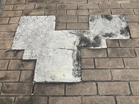 タイル調歩道テクスチャー タイル調歩道テクスチャーの写真