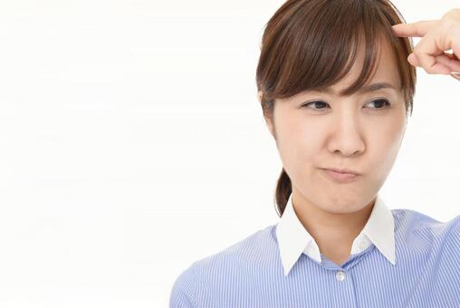 悩む女性 女性,女,ストレスの写真素材