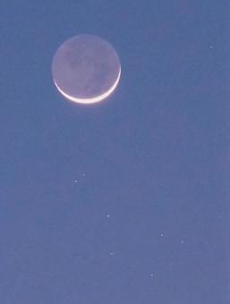 Photo, luna creciente, mes, según la tierra, 