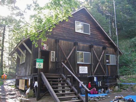 幌尻岳の幌尻山荘 山荘,幌尻岳,山小屋の写真素材