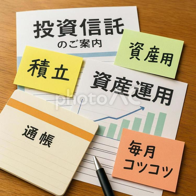 投資信託と資産運用資料 投資信託,資産運用,積立の写真素材