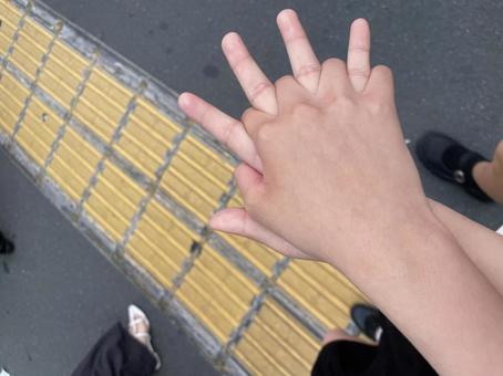 Photo, a couple, lovers connection, hand link, 