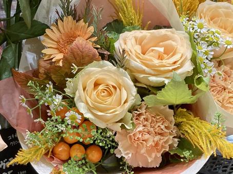 優しい色の花束 花,秋夏秋冬,花束の写真素材