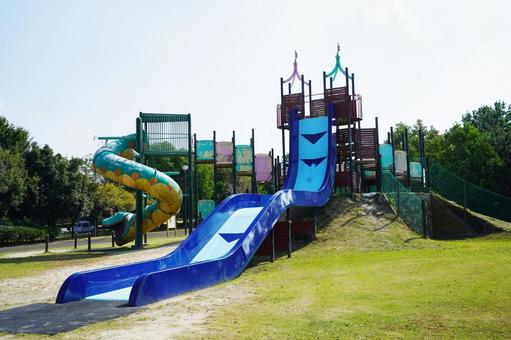 佐賀 干潟よか公園 滑り台1 干潟よか公園,滑り台,すべり台の写真素材