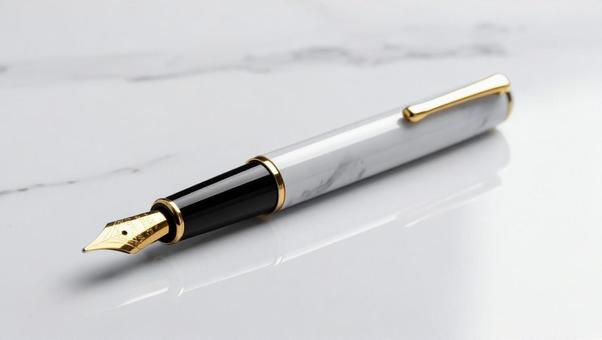 万年筆_白 万年筆_白の写真