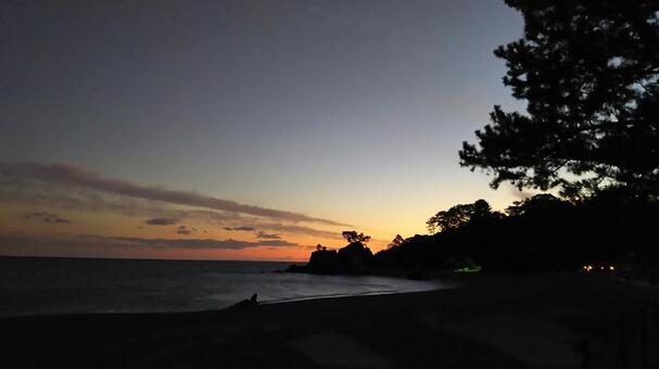 桂浜 桂浜,高知,夕暮れの写真素材