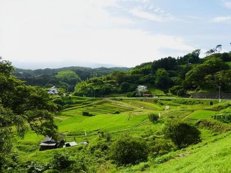 福島県二本松市西谷棚田の景観 福島県二本松市西谷棚田の景観 西谷棚田,棚田,二本松市の写真素材