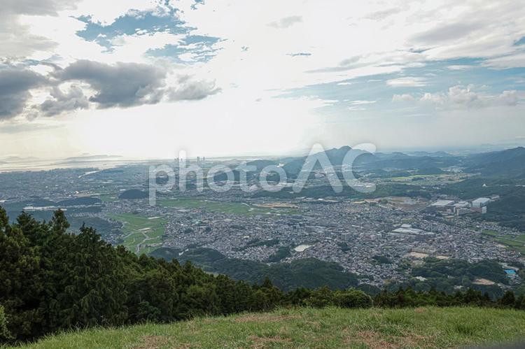 米ノ山展望台から見る景色 福岡,米ノ山展望台,昼の写真素材