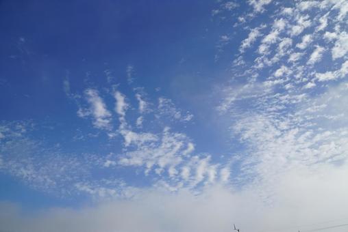 晴れた日の空 空,晴れ,秋の写真素材