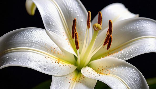 白いテッポウユリの花 白いテッポウユリの花の写真