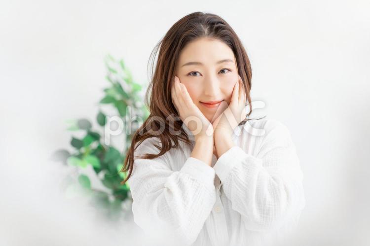 美容のイメージ フェイスライン,フェイシャルエステ,美白の写真素材