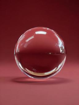 輝く赤いガラス球体の写真