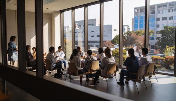 患者が自分の病気の体験談を話す患者会 患者が自分の病気の体験談を話す患者会の写真