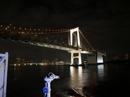 さるびあ丸から望むレインボーブリッジ さるびあ丸,レインボーブリッジ,お台場の写真素材