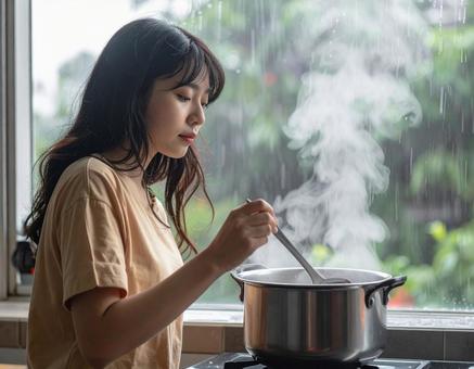 料理をする人 料理をする人の写真