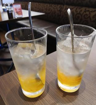 柚子茶~蜂蜜入り、アイス 柚子茶~蜂蜜入り、アイス 柚子茶,アイス,ドリンクの写真素材