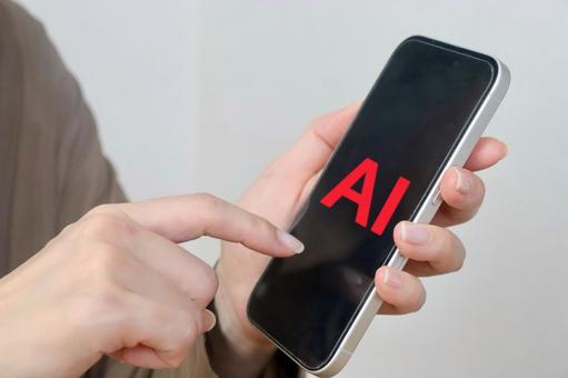 スマホを持つ女性の手 AIイメージ スマホを持つ女性の手 AIイメージ ai,生成ai,スマホの写真素材
