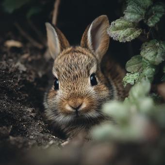 自然の中の可愛いウサギ 自然の中の可愛いウサギの写真
