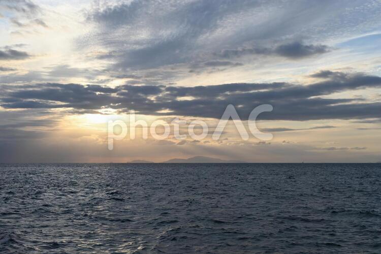 淡路の日没 淡路,あわじ,瀬戸内海の写真素材