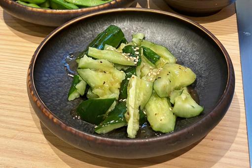 たたききゅうり たたききゅうり たたききゅうり,キュウリ,ごま油の写真素材