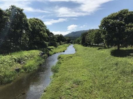 田舎 川のある景色 田舎 川のある景色 自然,田舎,癒しの写真素材