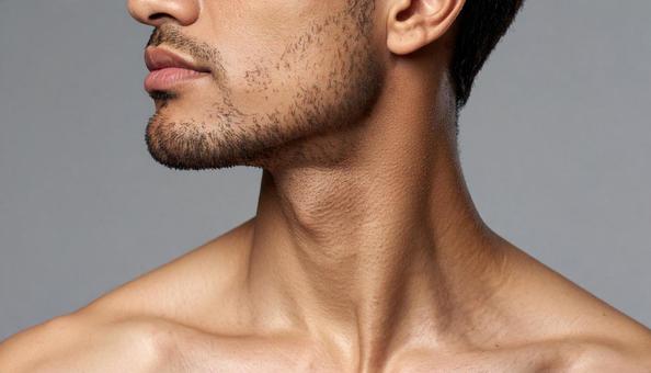 男性の首元アップ _喉仏_西洋人1 男性の首元アップ _喉仏_西洋人1の写真