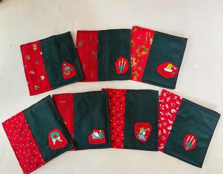 コースター クリスマス コースター クリスマス コースター,クリスマス,パッチワークの写真素材