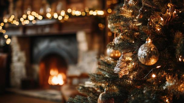 光に包まれたクリスマスツリー 光に包まれたクリスマスツリーの写真