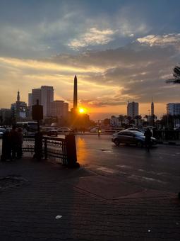 カイロの夕日 エジプト,海外,外国の写真素材