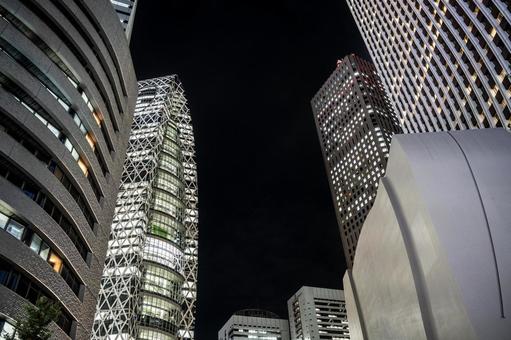 東京都 新宿駅西口の夜景 東京都 新宿駅西口の夜景 新宿,新宿駅,街並みの写真素材