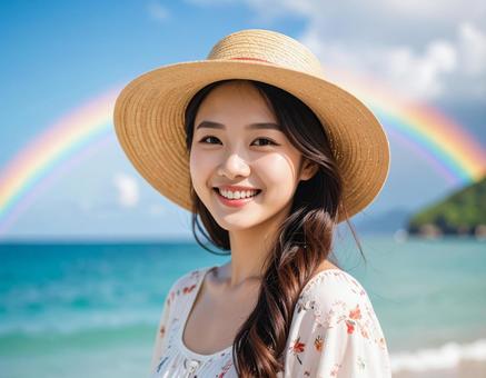 虹のリゾート・麦わら帽子の彼女 虹のリゾート・麦わら帽子の彼女の写真