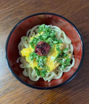 うどんに卵焼きと刻オクラとかつお梅の昼食 うどんに卵焼きと刻オクラとかつお梅の昼食 うどん,卵焼き,刻みオクラの写真素材