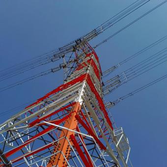 鉄塔がある風景 鉄塔がある風景 鉄塔,送電線,電線の写真素材